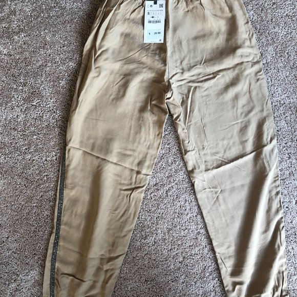 Tan Embellished Zara Joggers - Picture 5 of 6